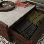 Benson 31” Modern Coffee Table with Storage - Dark Brown and Grey | Table à café moderne Benson de 31 po avec rangement - brun foncé et grise