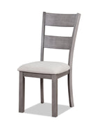 Krew Dining Chair with Polyester Fabric, Ladder-Back - Grey | Chaise de salle à manger Krew en tissu de polyester avec dossier en échelle - grise