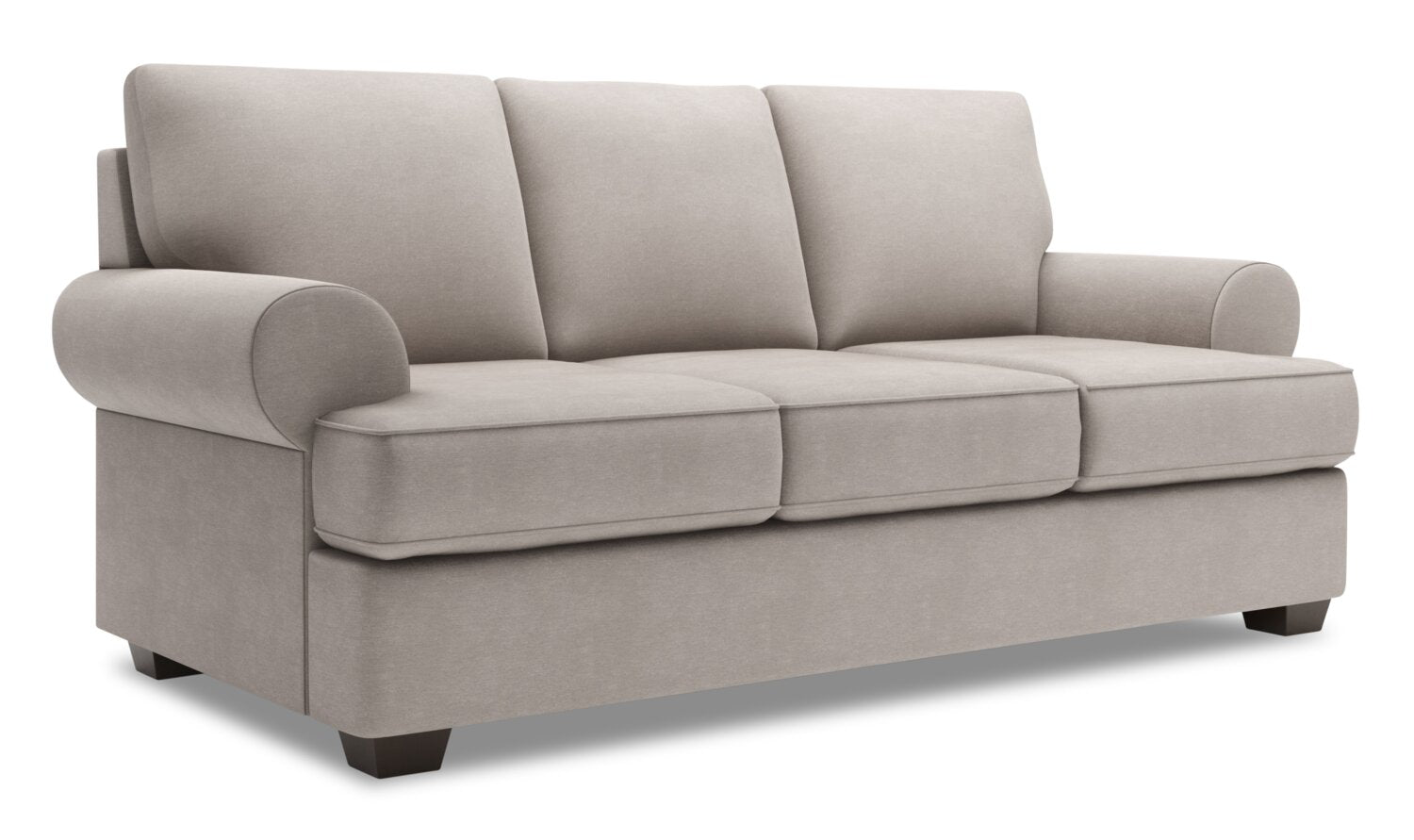 Made in Canada Customizable Sofa Lab Roll 86" Linen-Look Fabric Sofa with Rolled Arms - Pax Slate Grey | Sofa Roll de Sofa Lab de 86 po fabriqué au Canada en tissu d’apparence lin avec accoudoirs enroulés - gris Pax Slate | RO103049