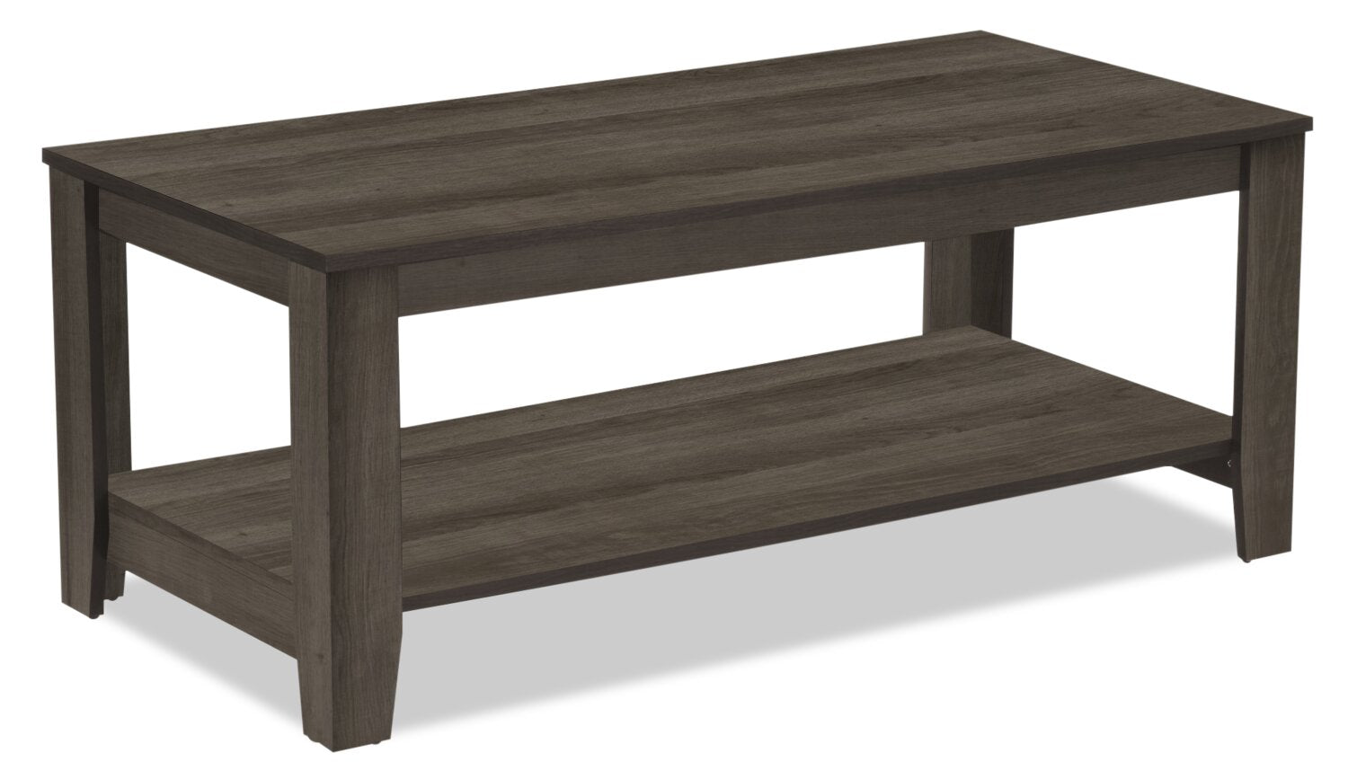 Lincoln 42" Traditional 3-Pack Coffee + 2 End Tables with Shelf - Black Brown |Ensemble 3 tables traditionnelles Lincoln de 42 po (table à café et 2 tables de bout) avec tablette - brun-noir