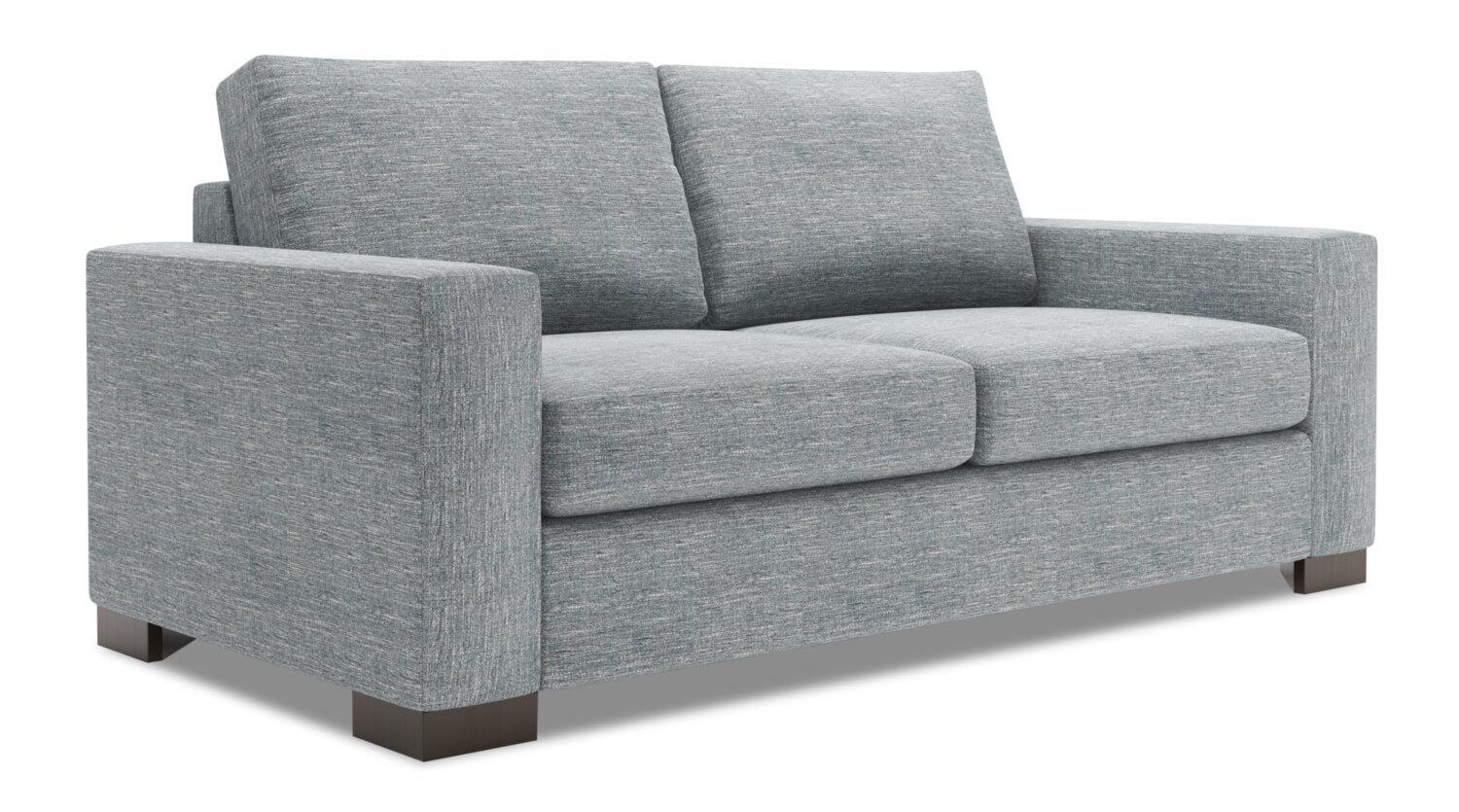 Made in Canada Customizable Sofa Lab Track 75" Linen-Look Fabric Condo Size Sofa with Track Arms - Luna Pewter Grey | Sofa Track de Sofa Lab de 75 po de format condo fabriqué au Canada en tissu d’apparence lin - gris Luna Pewter | TR092291