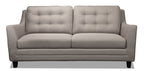 Novalee 75.5" Linen-Look Sofa with Flared Arms and Button Tufting - Taupe | Sofa Novalee de 75,5 po en tissu d’apparence lin avec accoudoirs évasés et capitonnage à boutons - taupe