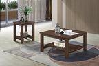 Jordi 31.5" Traditional Coffee Table with Shelf - Brown Walnut Finish Wood|Table à café traditionnelle Jordi de 31,5 po avec tablette - bois au fini noyer brun