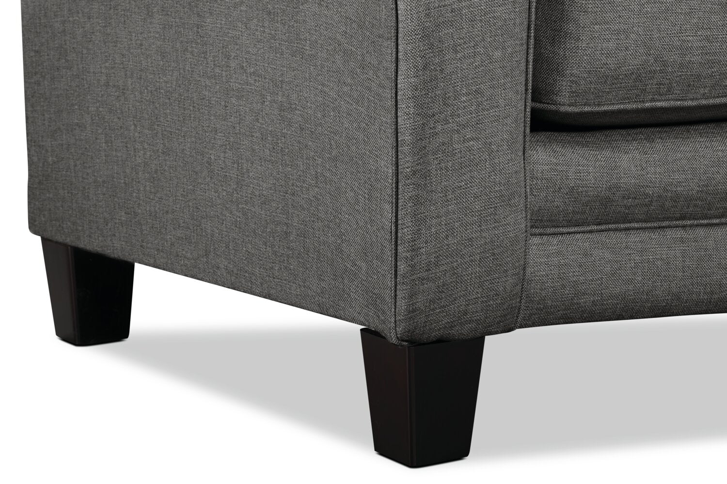 Made in Canada Tula 88" Fabric Sofa with Rolled Arms and Accent Pillows - Steel Grey | Sofa Tula de 88 po fabriqué au Canada en tissu avec accoudoirs enroulés et coussins décoratifs - gris acier