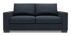 Made in Canada Customizable Sofa Lab Track 75" Linen-Look Fabric Condo Size Sofa with Track Arms - Luna Sailor Blue | Sofa Track de Sofa Lab de 75 po de format condo fabriqué au Canada en tissu d’apparence lin - bleu Luna Sailor | TR092491
