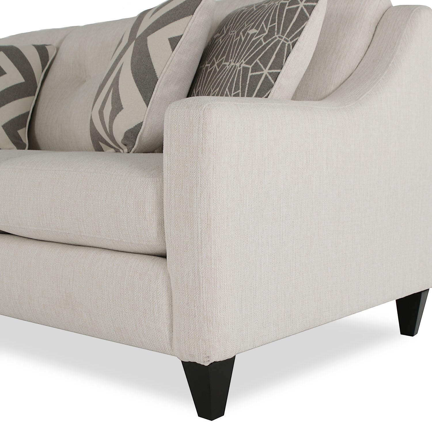 Made in Canada Cindy Crawford Home Kylie 78" Linen-Look Sofa with Wood Legs - Zeus Pearl | Sofa Kylie de Cindy Crawford Home de 78 po fabriqué au Canada en tissu d’apparence lin avec pattes en bois - perle Zeus