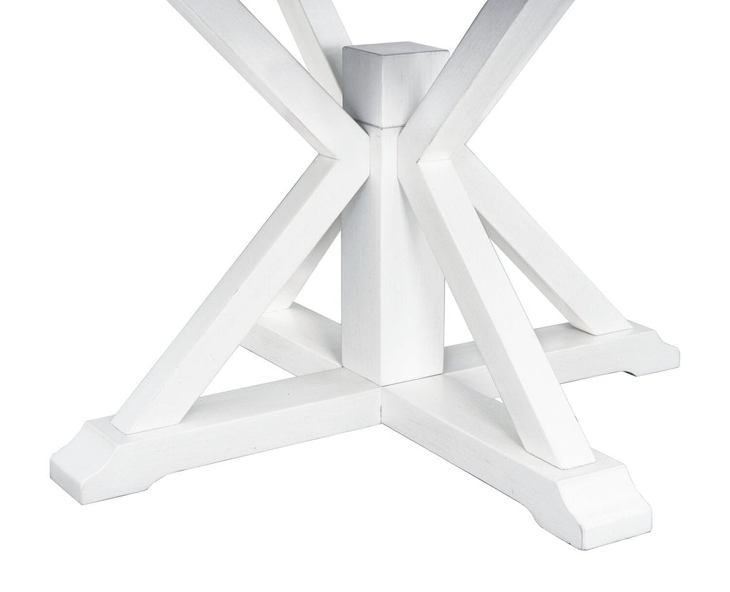 Brook Dining Table with 42-54"W Extension, Round - White/Brown | Table de salle à manger ronde Brook de 42 po à 54 po (L) avec rallonge - blanche et brune