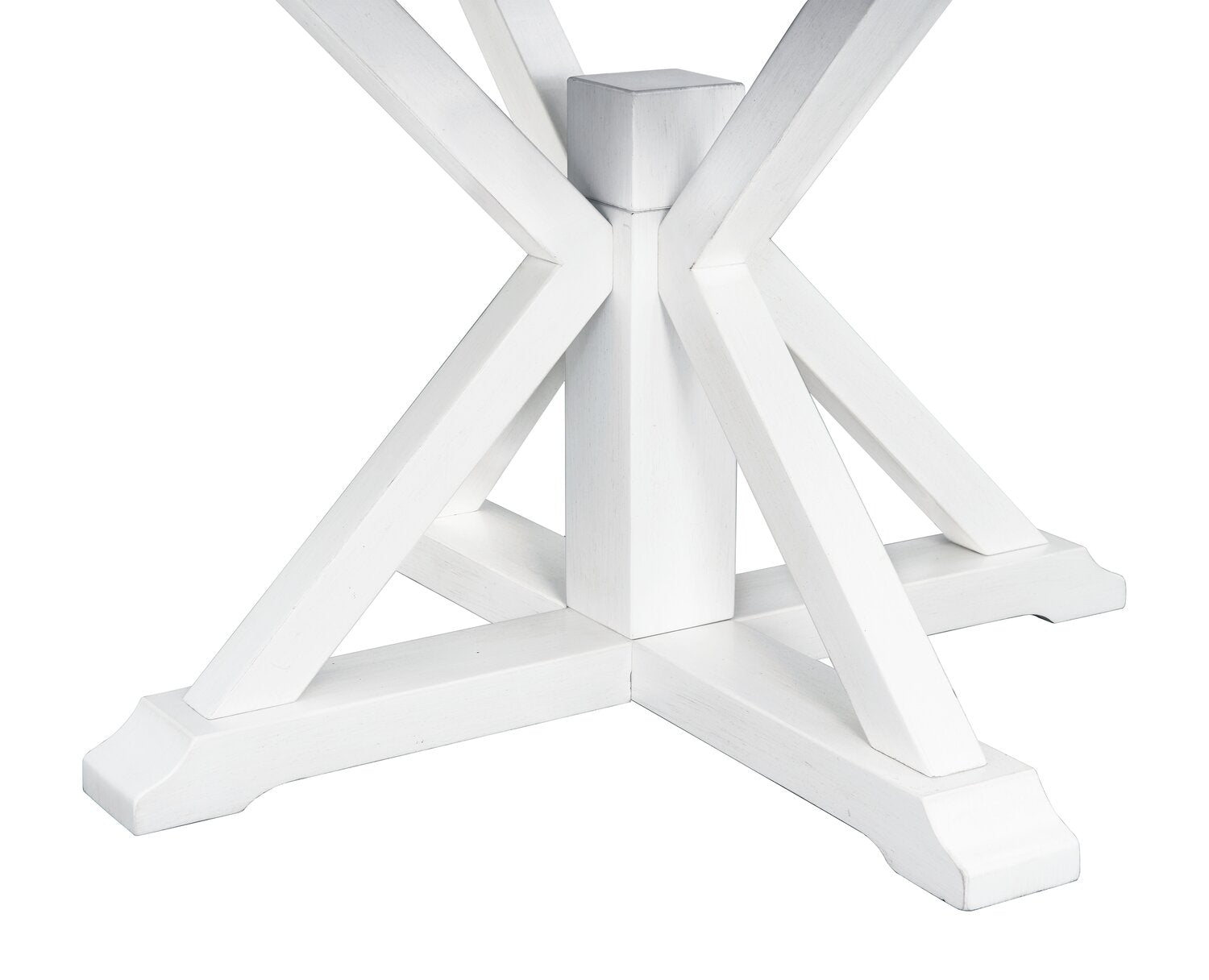 Brook Dining Table with 42-54"W Extension, Round - White/Brown | Table de salle à manger ronde Brook de 42 po à 54 po (L) avec rallonge - blanche et brune