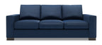 Made in Canada Customizable Sofa Lab Track 85" Linen-Look Fabric Sofa with Track Arms - Pax Navy Blue | Sofa Track de Sofa Lab de 85 po fabriqué au Canada en tissu d’apparence lin avec accoudoirs rectilignes - bleu Pax Navy | TR103149