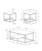Jules 42.25" Modern 3-Pack Coffee + 2 End Tables with Shelf - Dark Taupe with Black Metal Frame|Ensemble 3 tables modernes Jules de 42,25 po (table à café et 2 tables de bout) avec tablette - taupe foncée avec armature en métal noir
