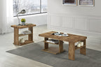 Devon 43.3" Rustic Coffee Table with Shelf - Light Pine Finish Wood|Table à café rustique Devon de 43,3 po avec tablette - bois au fini pin clair