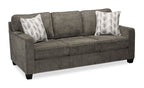 Made in Canada Lennox 83" Chenille Fabric Sofa with Reversible Cushions and Accent Pillows - Grey | Sofa Lennox de 83 po fabriqué au Canada en tissu de chenille avec coussins réversibles et coussins décoratifs - gris