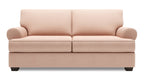 Made in Canada Customizable Sofa Lab Roll 76" Linen-Look Fabric Condo Size Sofa with Rolled Arms - Pax Rose Pink | Sofa Roll de Sofa Lab de 76 po de format condo fabriqué au Canada en tissu d’apparence lin - rose Pax Rose | RO093249