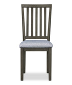Bryn Dining Chair with Fabric Seat, Slat-Back - Dark Grey | Chaise de salle à manger Bryn avec siège en tissu et dossier à lattes - gris foncé