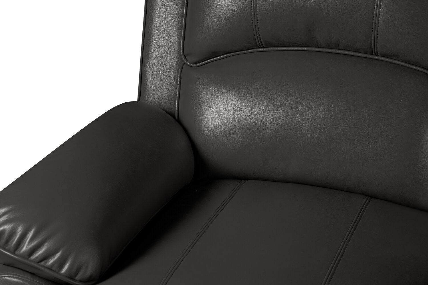 Chandler 82" Leather-Look Fabric Reclining Sofa - Grey | Sofa inclinable Chandler de 82 po en tissu d’apparence cuir - gris