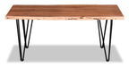 Kaleb 45" Rustic Coffee Table - Brown and Black with Metal Legs|Table à café rustique Kaleb de 45 po - brune et noire avec pattes en métal