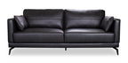 Melrose 84.5" Top-Grain Genuine Leather Sofa with Metal Legs - Black | Sofa Melrose de 84,5 po en cuir véritable de qualité supérieure avec pattes en métal - noir