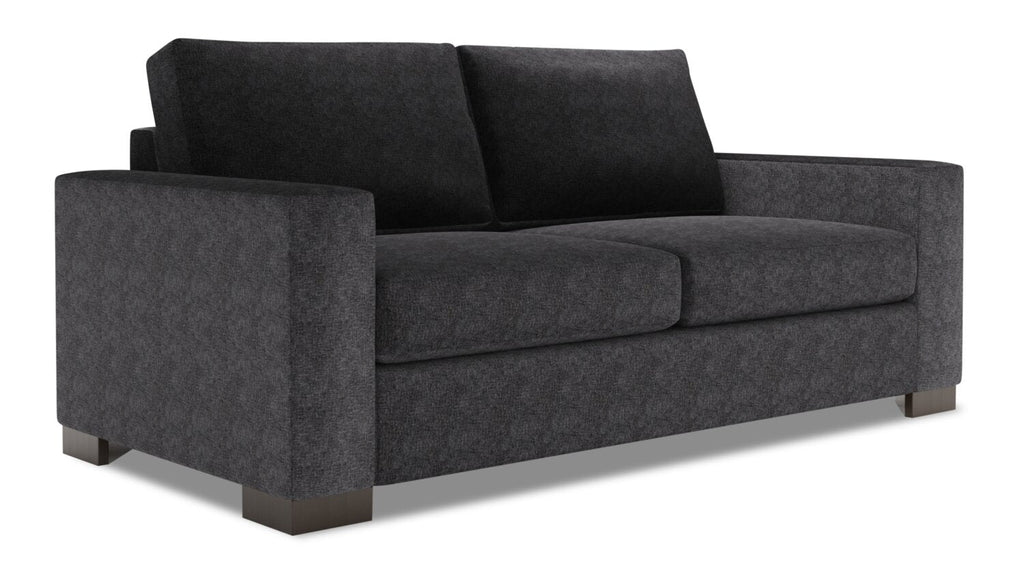 Made in Canada Customizable Sofa Lab Track 75" Chenille Fabric Condo Size Sofa with Track Arms - Luxury Charcoal Grey | Sofa Track de Sofa Lab de 75 po de format condo fabriqué au Canada en tissu de chenille - gris Luxury Charcoal | TR092993