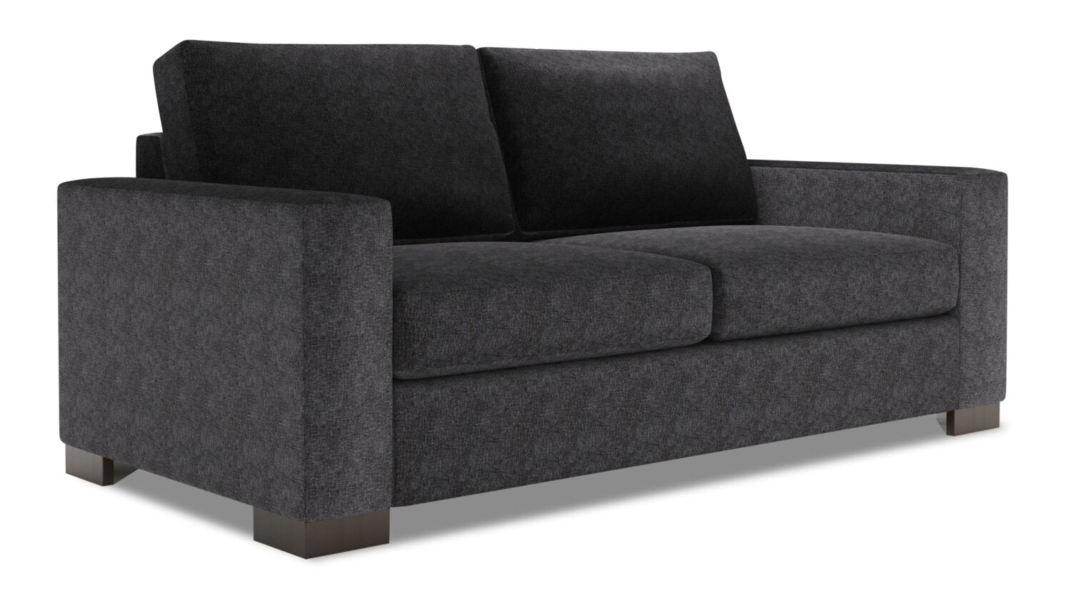 Made in Canada Customizable Sofa Lab Track 75" Chenille Fabric Condo Size Sofa with Track Arms - Luxury Charcoal Grey | Sofa Track de Sofa Lab de 75 po de format condo fabriqué au Canada en tissu de chenille - gris Luxury Charcoal | TR092993