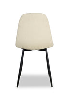 Joss Dining Chair with Polyester Fabric, Metal - White | Chaise de salle à manger Joss en tissu de polyester et en métal - blanche