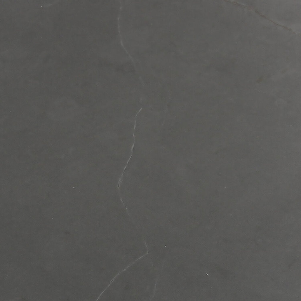 Hamilton 37.99" Modern Triangular Coffee Table - Grey Marble Look Top with Black Metal Legs|Table à café triangulaire moderne Hamilton de 37,99 po - dessus en imitation de marbre gris avec pattes en métal noir