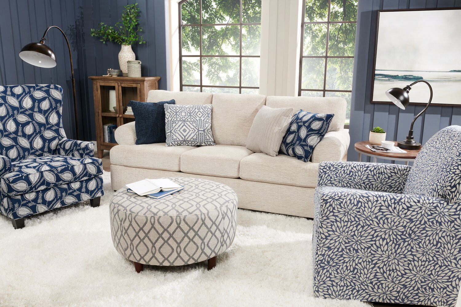Made in Canada Customizable Sofa Lab Roll 86" Chenille Fabric Sofa with Rolled Arms - Luxury Sand Beige | Sofa Roll de Sofa Lab de 86 po fabriqué au Canada en tissu de chenille avec accoudoirs enroulés - beige Luxury Sand | RO103093