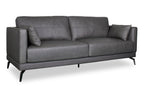 Melrose 84.5" Top-Grain Genuine Leather Sofa with Metal Legs - Grey | Sofa Melrose de 84,5 po en cuir véritable de qualité supérieure avec pattes en métal - gris
