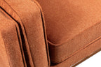 Kort & Co. Kassia 90.6" Linen-Look Fabric Sofa with Wood Base and Legs - Orange | Sofa Kassia de Kort & Co. de 90,6 po en tissu d’apparence lin avec base et pattes en bois - orange