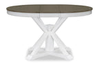 Brook Dining Table with 42-54"W Extension, Round - White/Brown | Table de salle à manger ronde Brook de 42 po à 54 po (L) avec rallonge - blanche et brune