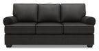 Made in Canada Customizable Sofa Lab Roll 86" Linen-Look Fabric Sofa with Rolled Arms - Luna Kohl Grey | Sofa Roll de Sofa Lab de 86 po fabriqué au Canada en tissu d’apparence lin avec accoudoirs enroulés - gris Luna Kohl | RO102691