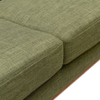 Kort & Co. Freeman 80” Linen-Look Fabric Condo Size Sofa with Wood Legs - Avocado Green | Sofa Freeman de Kort & Co. de 80 po de format condo en tissu d’apparence lin avec base et pattes en bois - vert avocat