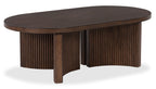 Barlow 52” Solid Wood Mid-Century Modern Coffee Table - Brown | Table à café Barlow de 52 po de style moderne du milieu du 20e siècle en bois massif - brune