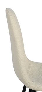 Joss Dining Chair with Polyester Fabric, Metal - White | Chaise de salle à manger Joss en tissu de polyester et en métal - blanche