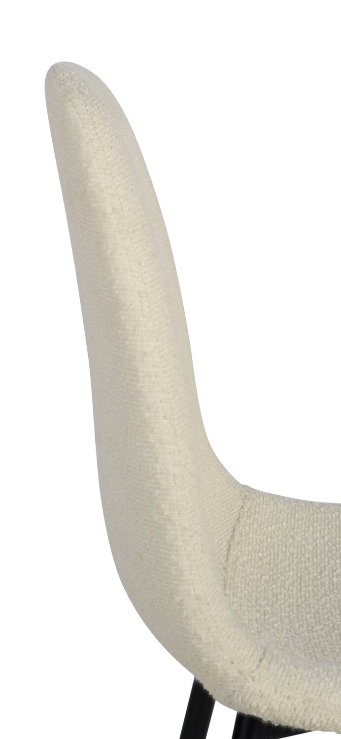 Joss Dining Chair with Polyester Fabric, Metal - White | Chaise de salle à manger Joss en tissu de polyester et en métal - blanche