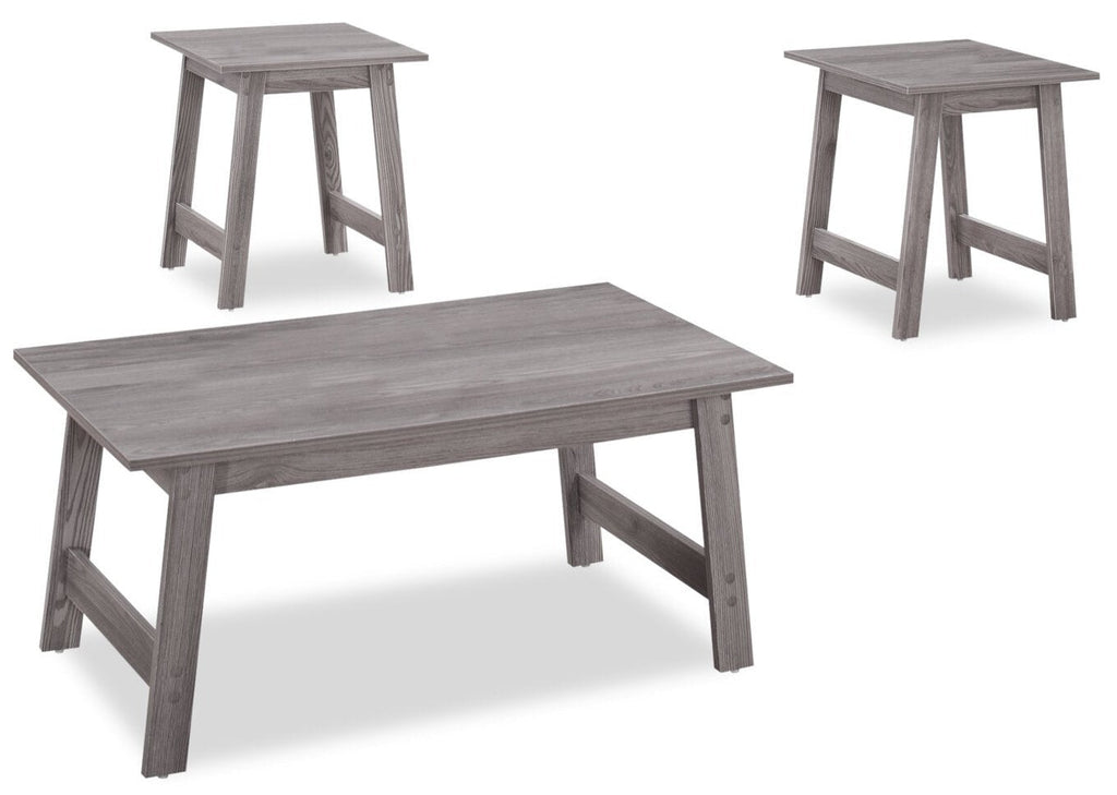 Jacey 36" Modern 3-Pack Coffee + 2 End Tables - Grey |Ensemble 3 tables modernes Jacey de 36 po (table à café et 2 tables de bout) - gris