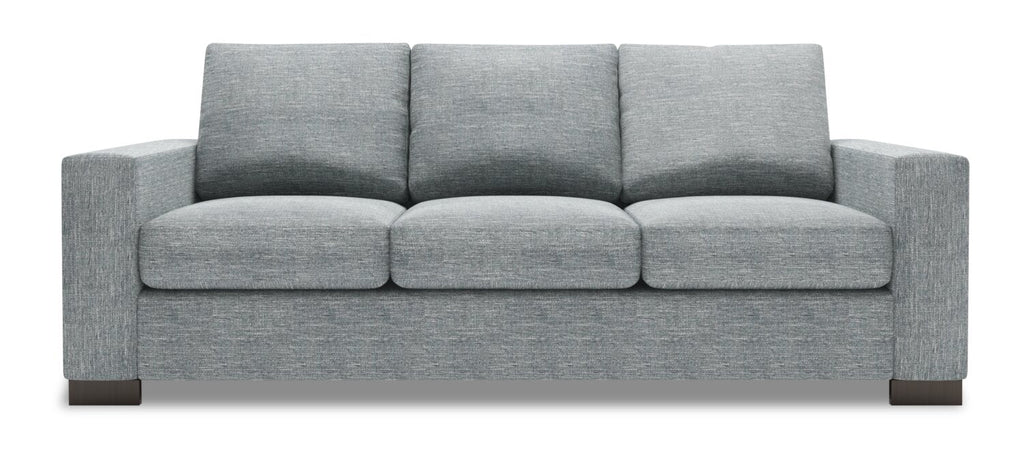Made in Canada Customizable Sofa Lab Track 85" Linen-Look Fabric Sofa with Track Arms - Luna Pewter Grey | Sofa Track de Sofa Lab de 85 po fabriqué au Canada en tissu d’apparence lin avec accoudoirs rectilignes - gris Luna Pewter | TR102291