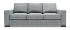 Made in Canada Customizable Sofa Lab Track 85" Linen-Look Fabric Sofa with Track Arms - Luna Pewter Grey | Sofa Track de Sofa Lab de 85 po fabriqué au Canada en tissu d’apparence lin avec accoudoirs rectilignes - gris Luna Pewter | TR102291