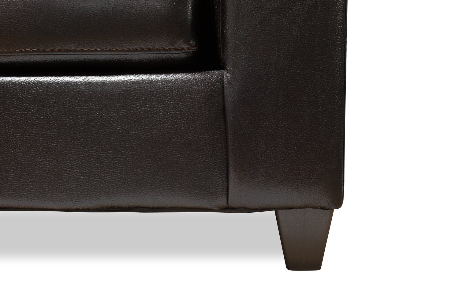 Made in Canada Addison 86" Leather-Look Fabric Sofa with Removable Seat Cushion and Tufting - Blackberry Black | Sofa Addison de 86 po fabriqué au Canada en tissu d’apparence cuir avec coussin de siège amovible et capitonnage - noir mûre