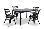Astro Dining Chair with Curved Spindle-Back - Black | Chaise de salle à manger Astro avec dossier à barreaux en forme de fuseau courbé - noire
