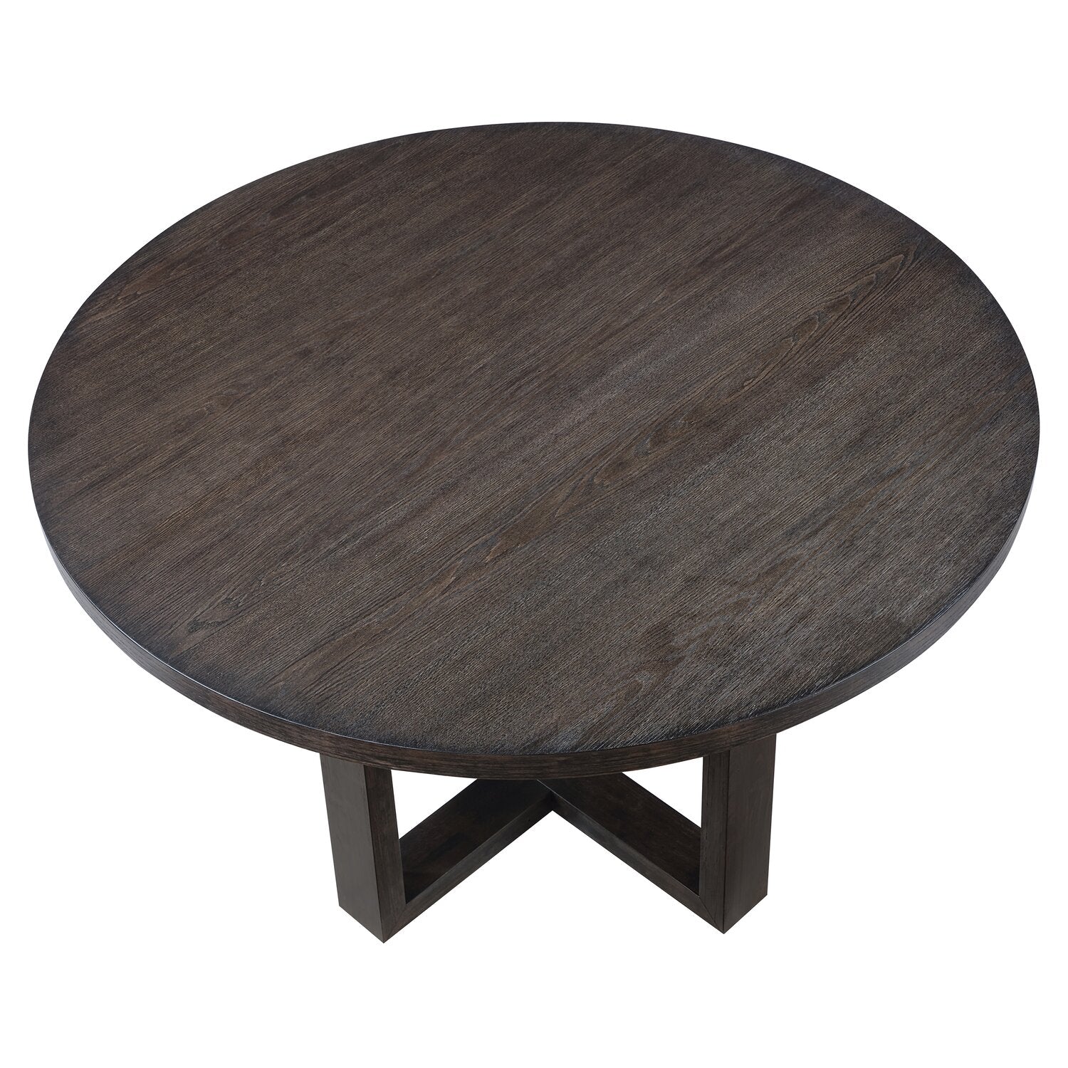 Zelda Dining Table with Pedestal Base, 52"W Round  - Espresso Brown | Table de salle à manger ronde Zelda de 52 po (L) avec base piédestal - brun espresso