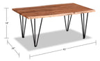 Kaleb 45" Rustic Coffee Table - Brown and Black with Metal Legs|Table à café rustique Kaleb de 45 po - brune et noire avec pattes en métal