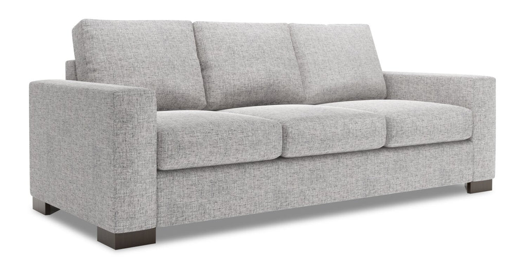 Made in Canada Customizable Sofa Lab Track 85" Linen-Look Fabric Sofa with Track Arms - Luna Domino Grey | Sofa Track de Sofa Lab de 85 po fabriqué au Canada en tissu d’apparence lin avec accoudoirs rectilignes - gris Luna Domino | TR102191