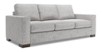 Made in Canada Customizable Sofa Lab Track 85" Linen-Look Fabric Sofa with Track Arms - Luna Domino Grey | Sofa Track de Sofa Lab de 85 po fabriqué au Canada en tissu d’apparence lin avec accoudoirs rectilignes - gris Luna Domino | TR102191