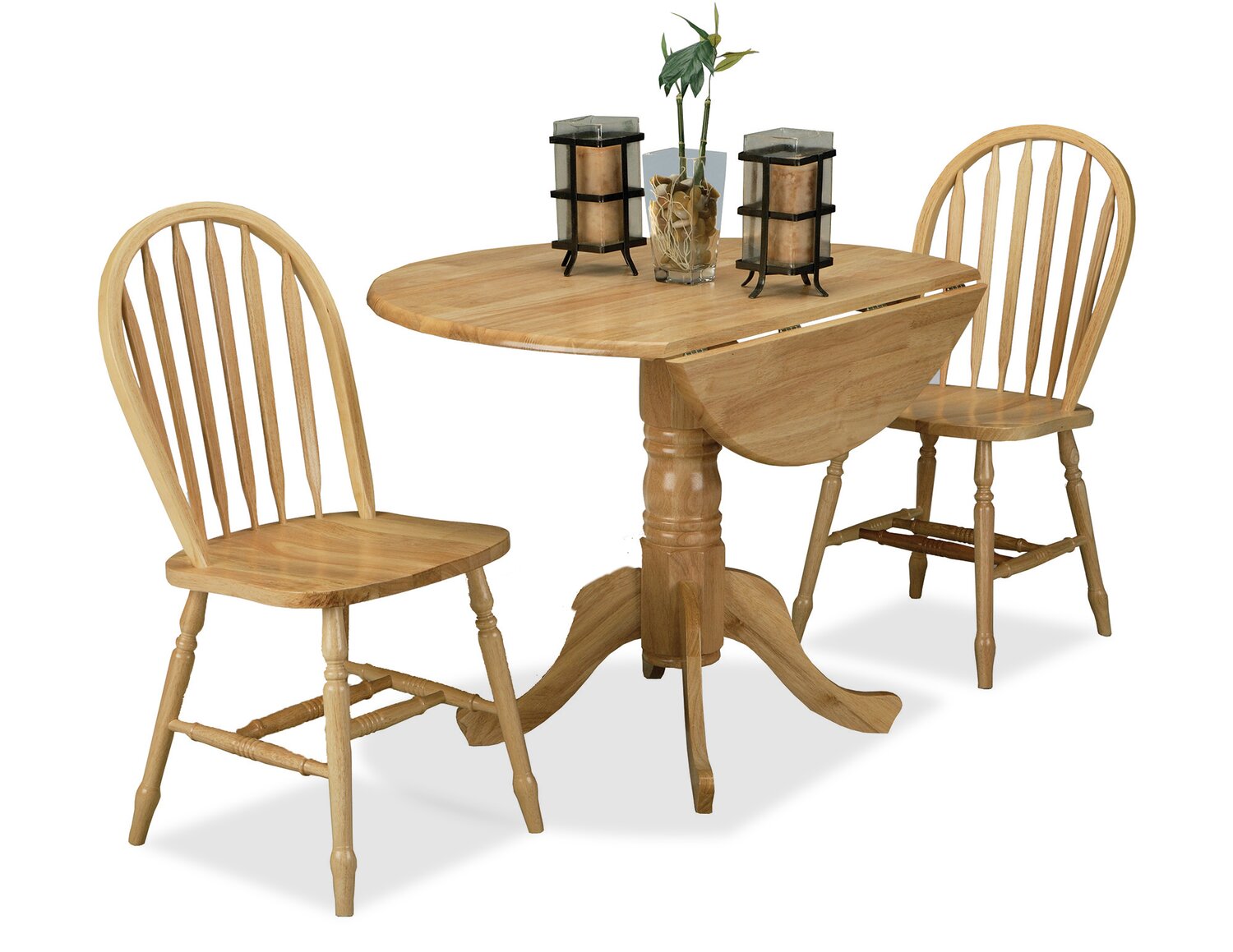 Andi Drop-Leaf Dining Table, Wood, Pedestal Base, 40"W - Natural | Table de salle à manger Andi de 40 po (L) à abattant, en bois et avec base piédestal - naturelle