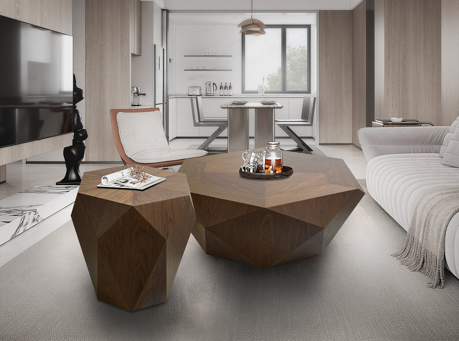 Dawson 37” Modern Coffee Table - Light Brown | Table à café moderne Dawson de 37 po - brun clair