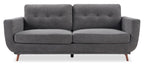 Cosmo 80" Fabric Sofa with Tufted Back Cushions - Charcoal | Sofa Cosmo de 80 po en tissu avec coussins de dossier capitonnés - anthracite