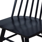 Astro Dining Chair with Curved Spindle-Back - Black | Chaise de salle à manger Astro avec dossier à barreaux en forme de fuseau courbé - noire