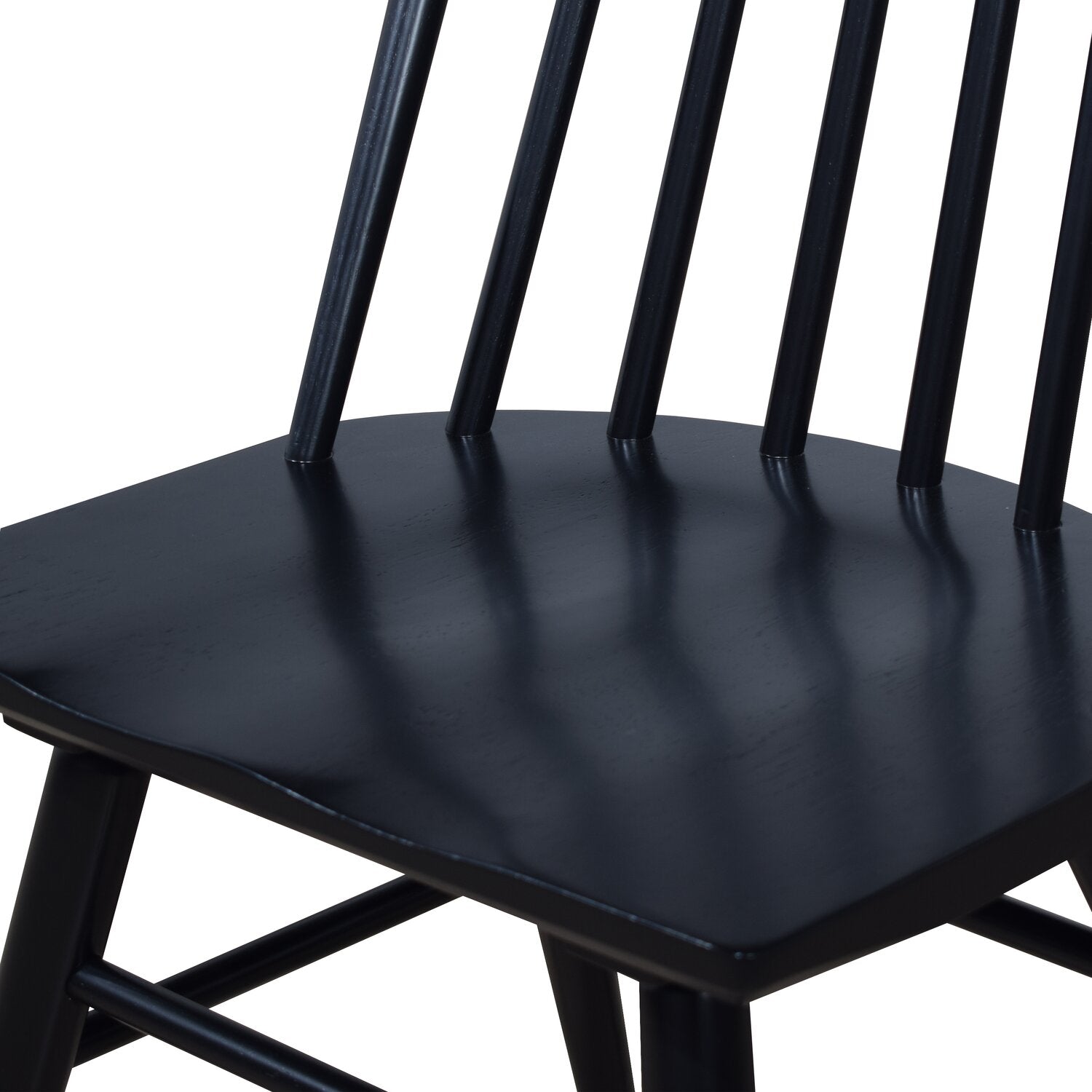 Astro Dining Chair with Curved Spindle-Back - Black | Chaise de salle à manger Astro avec dossier à barreaux en forme de fuseau courbé - noire