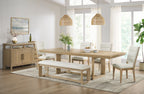 Aspen Dining Table with 80-104" Extension, Trestle Base - Natural | Table de salle à manger Aspen de 80 po à 104 po à rallonge et base à tréteaux - naturelle