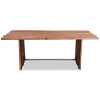 Malta Dining Table, Acacia Wood, Gold Accent, Trestle Base 79"W - Natural Brown | Table de salle à manger Malta de 79 po (L) en acacia avec touches dorées et base à tréteaux - brun naturel